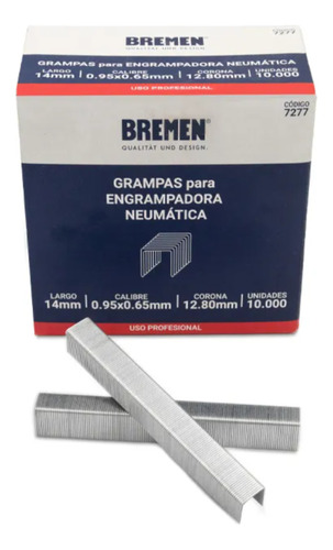 Grapa Grampa Engrampadora Neumatica Bremen 14mm 10000u 7277