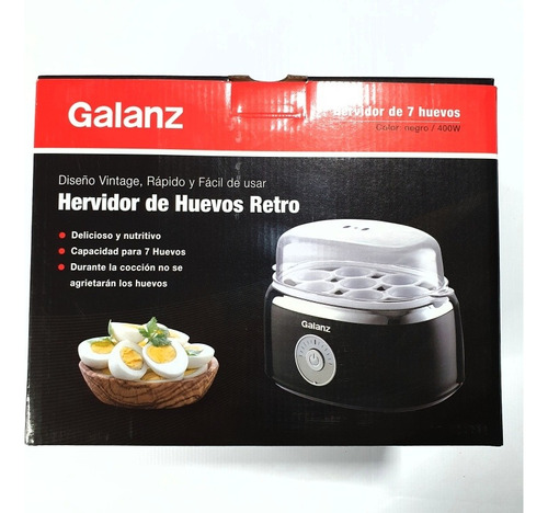 Hervidor De Huevos Retro Galanz 7 Huevos 400w Negro Vintage