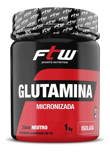 Glutamina Em Pó 1kg - Ftw - Reforço Sistema Imunológico Sabor Natural