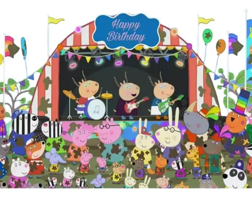 comprar Art.fiesta Cumpleaños Peppa Pig Cartel Banner Fondo Telón