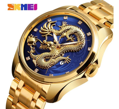 Reloj Skmei Dragón....45v. Colores Varios.