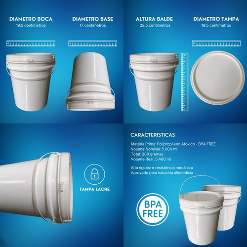 Pote Para Organizar Geladeira 5l 5 Pçs