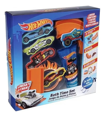 Set De Baño Infantil Hotwheels Juego De Autos Y Pista