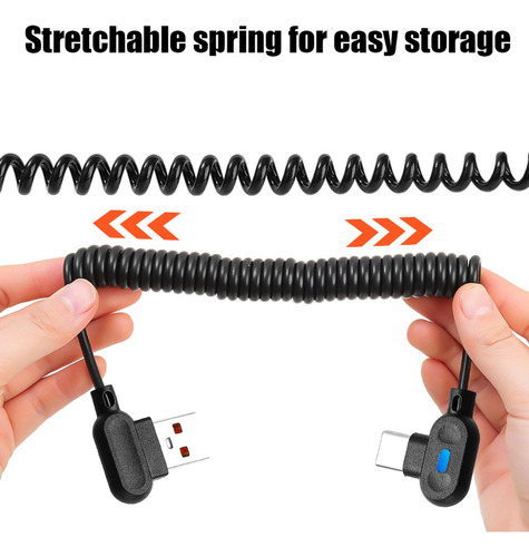Para Cable Usb-c A Tipo C Con Resorte De 6 A Para Una Carga