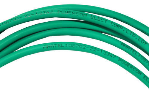 Kit 5 Cabos Lan Utp Cat5e Verde 2,5m 100% Cobre Homologado