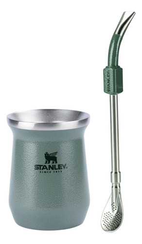 Kit De Cuia 236ml E Bomba Para Mate Hammertone Green Stanley