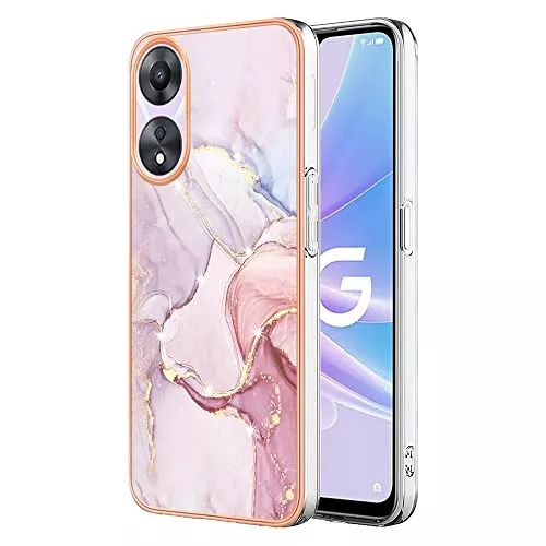 Funda Para Oppo A78 Y Oppo A58 Con Diseño Marmol Rose Gold