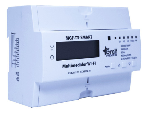 Multimedidor Wi-fi Mgf-t3-smart 3x220/380v Ac 63a Ip20 7 Din