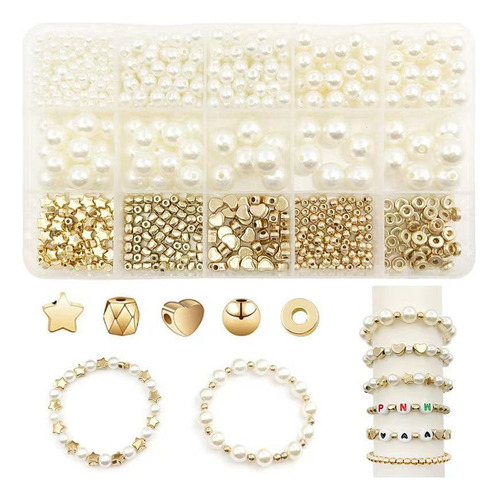 720pcs Cuentas De Perlas Para Pulseras, Joyas, Collares Color Blanco Diámetro 97 Mm Largo 170 Mm