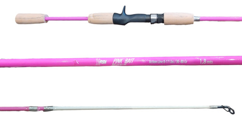 Caña X-fish Pink Bait 1,80mts 8-17lb 2 Tramos