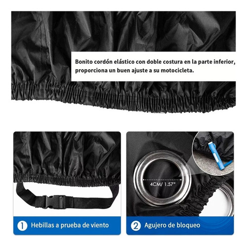 Funda Cubre Motocicleta Carpa Impermeable 245x105x125cm