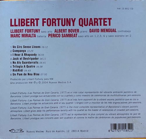 Cd - Llibert Fortuny Quartet / Un Circ Sense Ileons. Album (Usado)