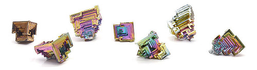 Cristal De Bismuto Natural, Metal Colorido, Cristal Mineral