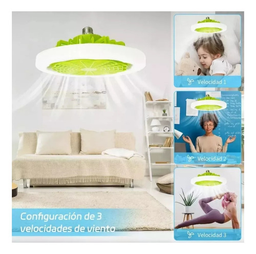 2 En 1 Ventilador De Techo Cerrado Blanco Con Luz