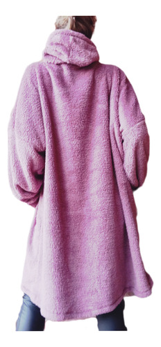Buzo Manta Uva Capucha Oversize Pijama Peluche Tapado Suelt