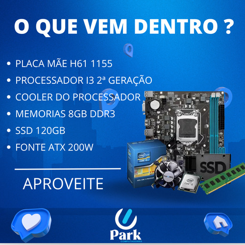 Pc Desktop Office Cpu Intel I3 8gb De Ram Ssd 120gb 120 Gb 8 Gb Intel Graphics