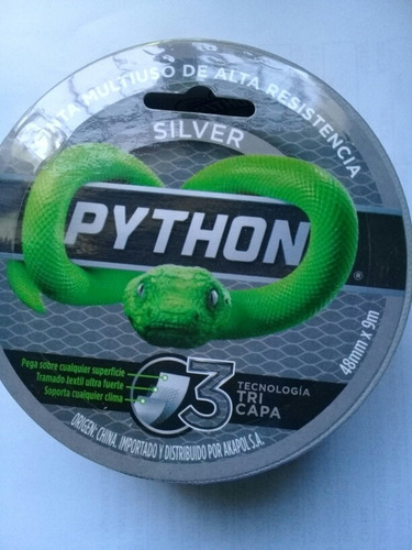 Cinta Python Multiuso Alta Resistencia Silver ( 48mmx9mts)