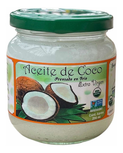 Aceite De Coco Orgánico Extra Virgen  - - L a $100