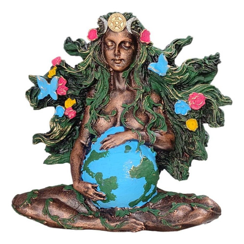 Estatueta Gaia Guardia Da Natureza Deusa Grande De Resina