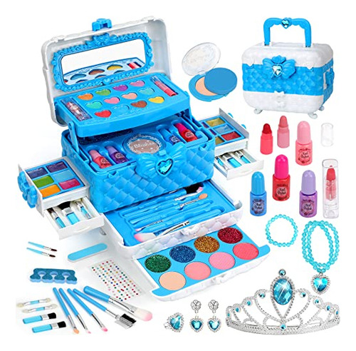 Kids Makeup Kit Toys For Girls,  Girl Toys 60pcs Real W...