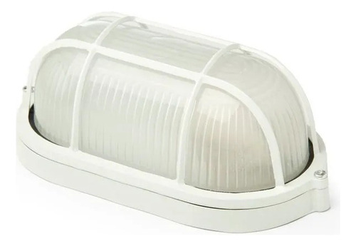 Luminaria Tortuga Exterior Ovalada 60w Aluminio Blanca Negra