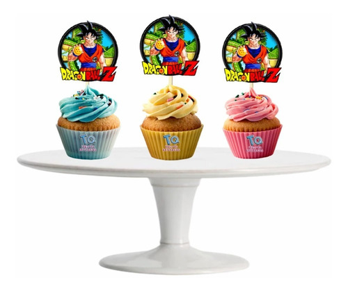 Dragon Ball Z Cupcake Toppers Adorno Para Muffins X10