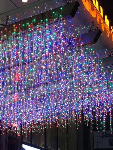 Luces De Navidad Lluvia Cascada Multicolor Impermeables
