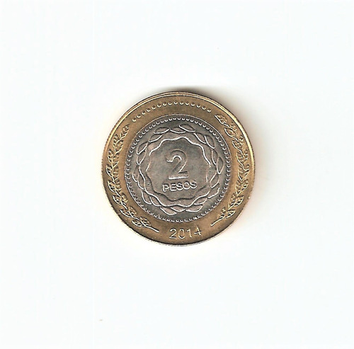 Monedas Argentinas: 2 Pesos 2014 Bimetálica Sc