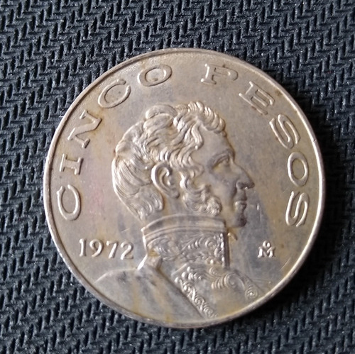 Moneda 5 Pesos, 1972, Vicente Guerrero