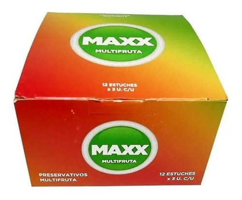 Preservativos Sabor Multifruta Maxx X12 Cajitas X3 Unidades