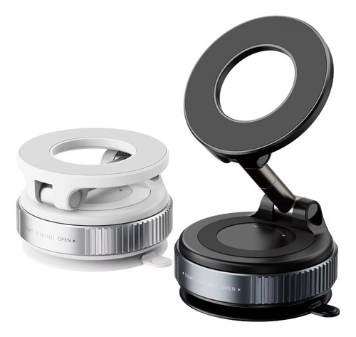 Soporte Celular Auto Magnético 360° Con Ventosa Premium Blanco