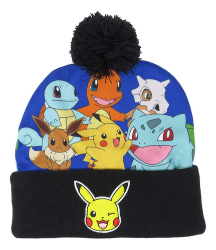 Pokemon Starters Gorro Bordado Pikachu Con Puño, Talla Con