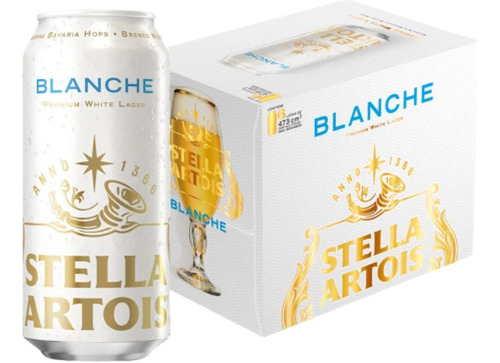 Cerveza Stella Artois Edición Blanche Lata 473 Ml Pack X6 U