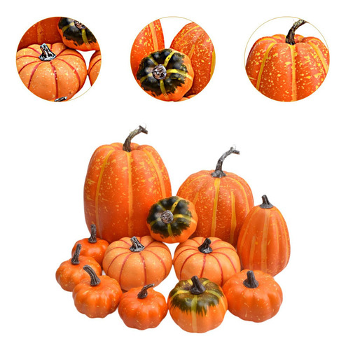 W 12 Piezas De Calabazas Artificiales De