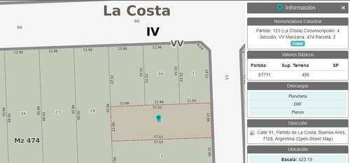 Lote De Terreno En Mar Del Tuyu Calle 11 Entre 90 Y 91