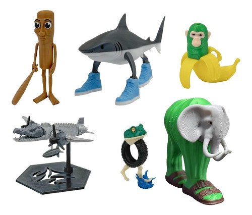 6 Caracteres De Acção Tralalero Tralala Shark