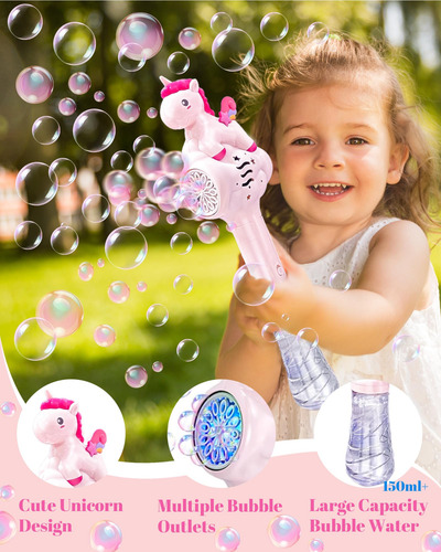 Varita Burbujas Unicornio Regalos Cumpleaños Niñas 3-6 Años. Color