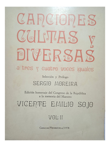 Canciones Cultas Y Diversas A Tres Y Cuatro Voces Iguales (Usado)