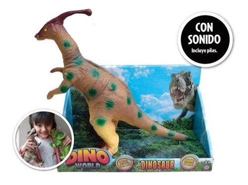 Dinosaurio Parasaurolophus - Dino World - Con Sonido Kreker 