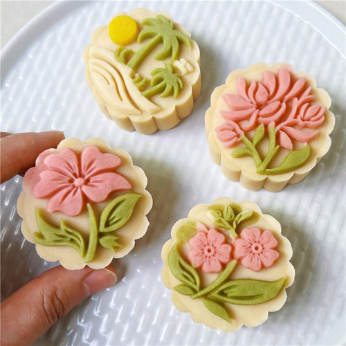 Molde Redondo Para Tarta De Luna Con Estampado De Flores Par