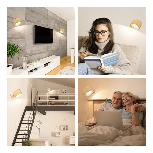 Lámpara Led De Pared Recargable De 3 Colores