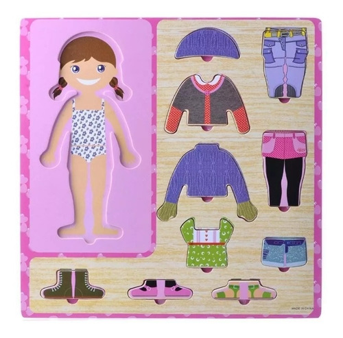 Encastre Madera Didáctico Nene O Nena Montessori Waldorf