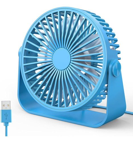 Ventilador Usb Faraday Fd03 Rotación De 360 Grados Celeste