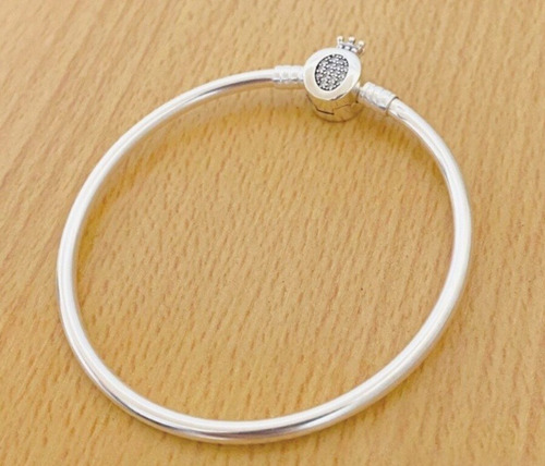 Pulsera Esclava Pando Con Cierre Corona Plata 925