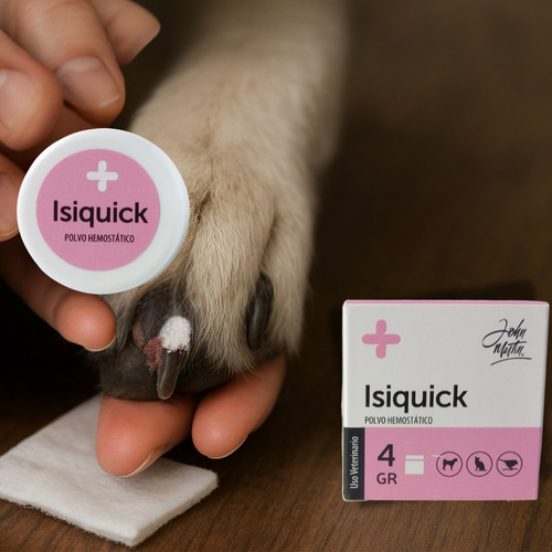 Polvo Cauterizador De Uñas Para Mascota Isiquick Hemostático
