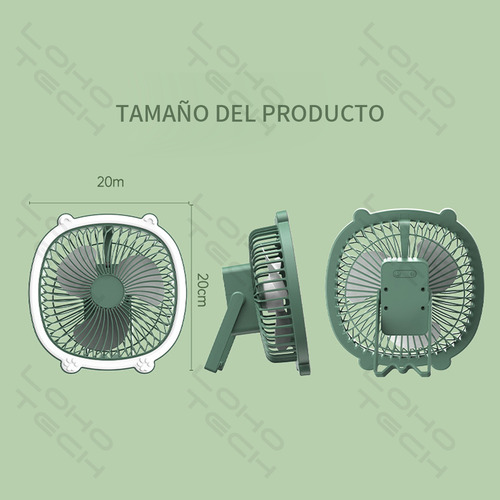 Ventilador De Escritorio Recargable Mini Ventilador Portátil 15.24 Cm Azul Blanco Plásticos 3