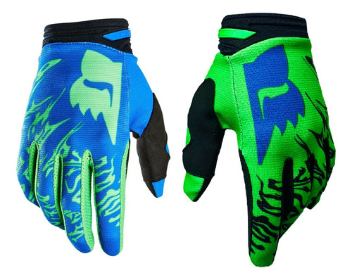 Par De Guantes Para Motociclista Fox 180 Azul Talle M