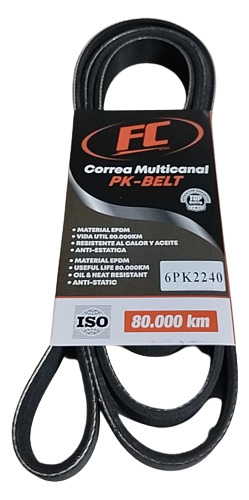 Correa Única 6pk2240 Ford Fiesta (todos)/vw Gol/parati