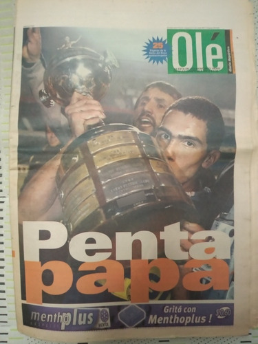 Diario Olé Boca Pentacampeon Libertadores 2003 