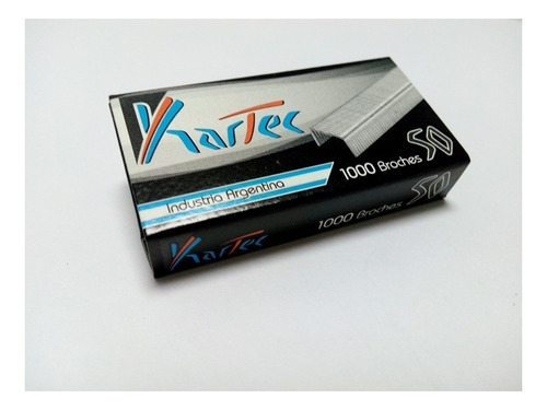 50 Caja Broches Para Abrochadora No 50 X 1000 Ganchos Kartec Color Metal